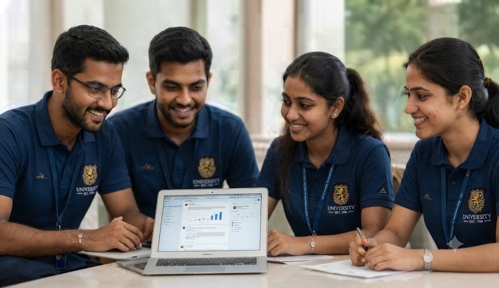 Team reviewing donor support on a laptop