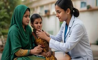 Health worker attending to a patient