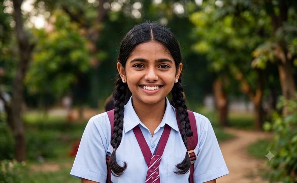 Photo — girl with braided hair, portrait